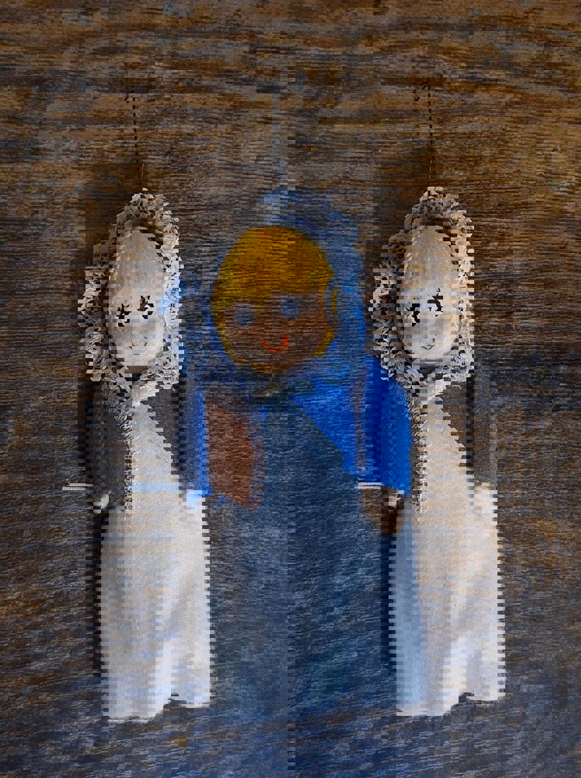 Handmade Vintage Pilgrim Girl Ornament Figurine