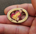 1950s/60s Gold Tone Enamel Maple Leaf Brooch