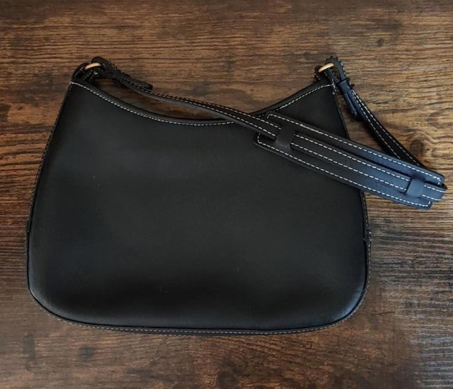Nice Stitched Black Shoulder Bag/Purse