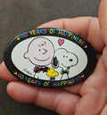 1990 Peanuts 40th Anniversary Charlie Brown Snoopy Button Pin