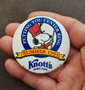 1991 Rare Knott's Berry Farm Putting You Center Ring Snoopy Button