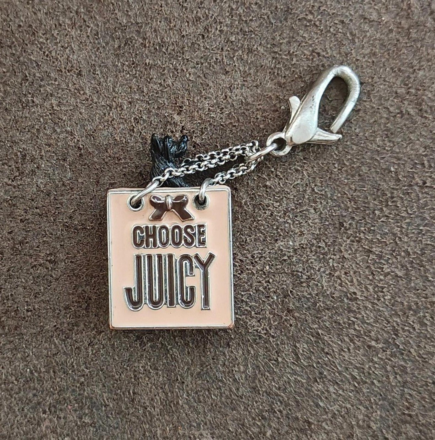 Rare Juicy Couture Women's Scottie Dog Choose Juicy Pink Shopping Bag Charm