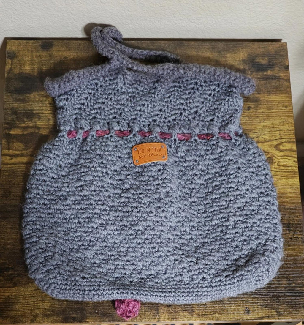 Handmade Crocheted Grey Handbag/Bag