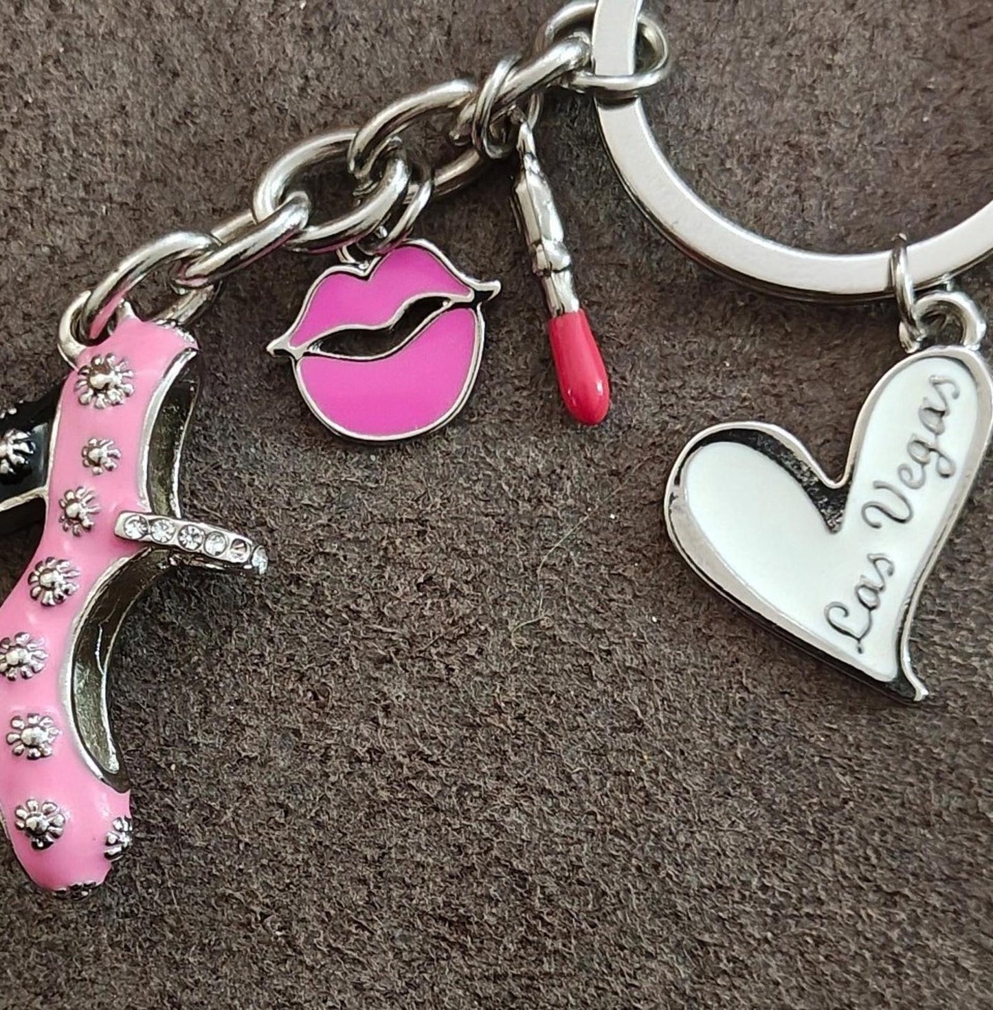 Las Vegas Girls Night Out High Heels Souvenir Dangle Charms Bling  Keychain