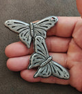 Vintage Style Silver Tone Double Butterfly Statement Component