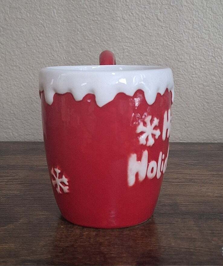 Happy Holidays Gnome 16 oz Ceramic Red Mug