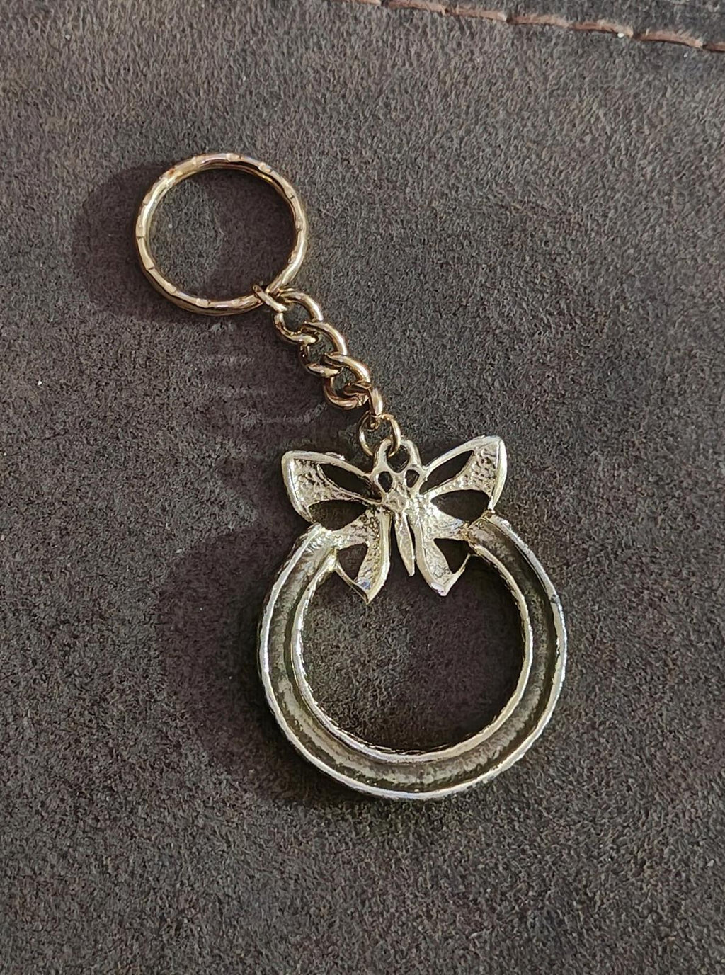 Pretty Gold Tone Butterfly Keychain
