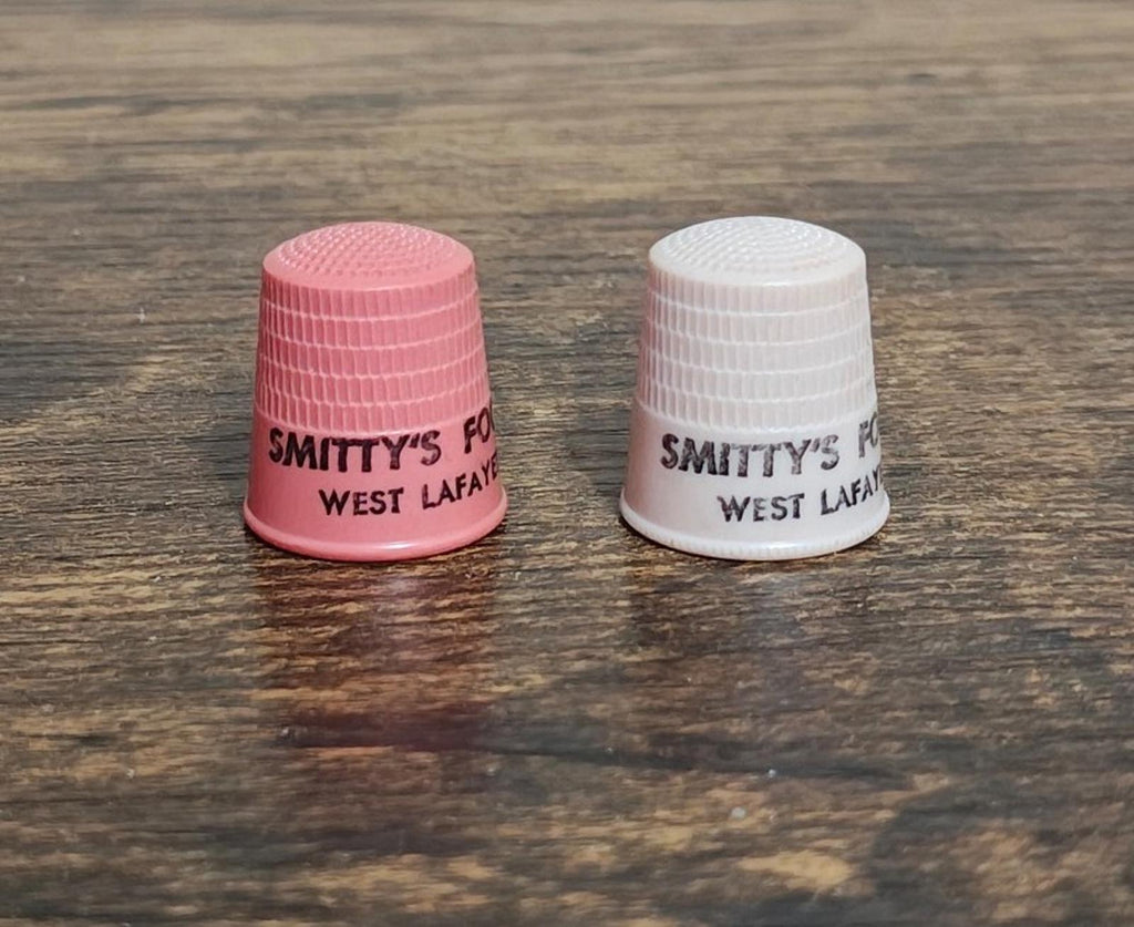 1960s Plastic Advertising Thimbles From Smitty's Foods in West Lafayette