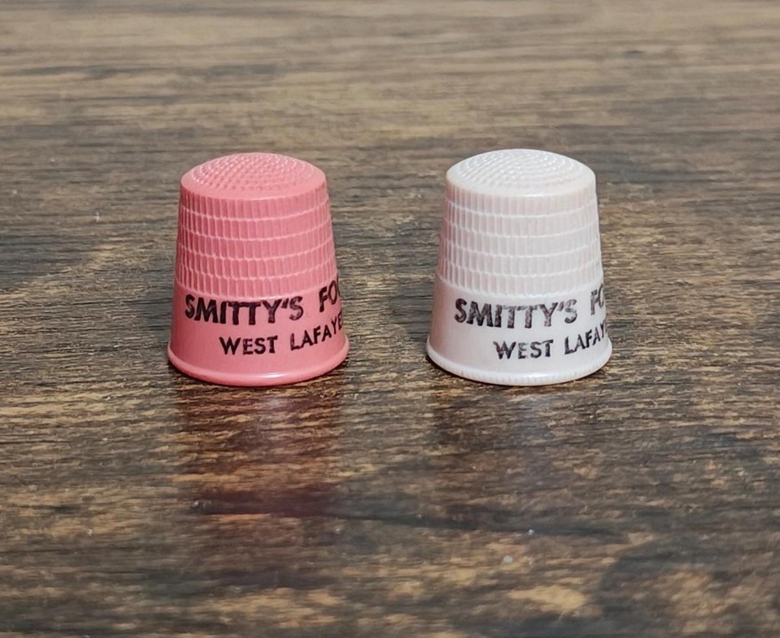 1960s Plastic Advertising Thimbles From Smitty's Foods in West Lafayette