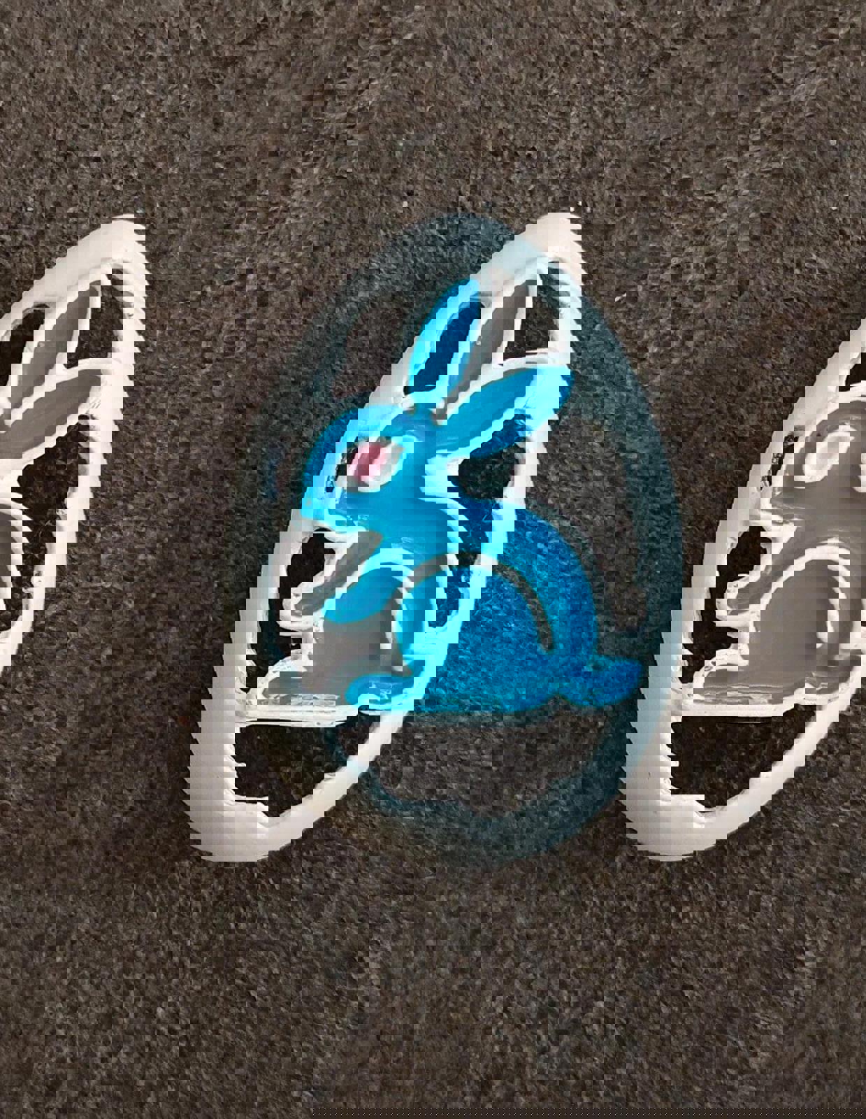 1980's Bunny Rabbit Blue & White Enamel Brooch