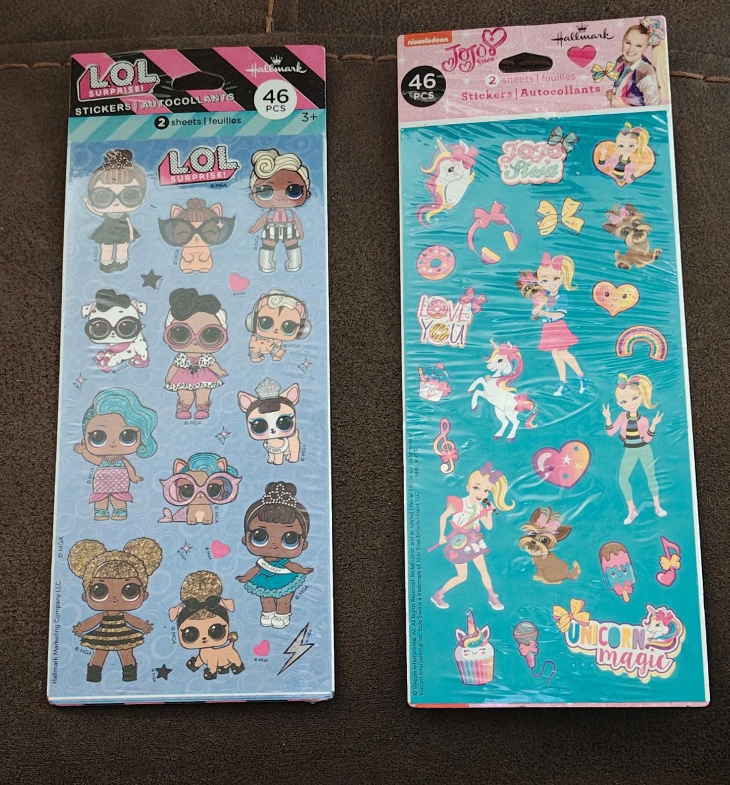 Set Of 1 pack of L.O.L. Surprise! Sticker Sheets. And 1 JoJo Siwa Sticker Sheets