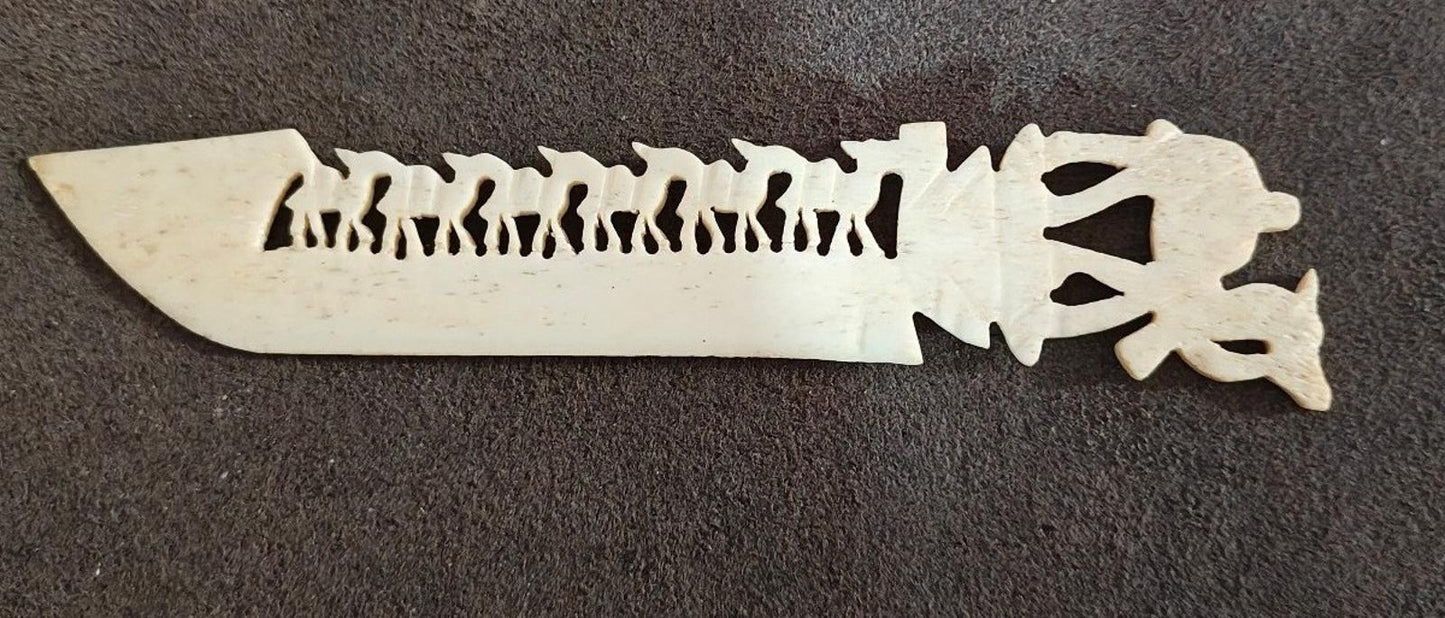Early 20th Century Hand Carved Bone Camel Letter Opener Bone Folder
