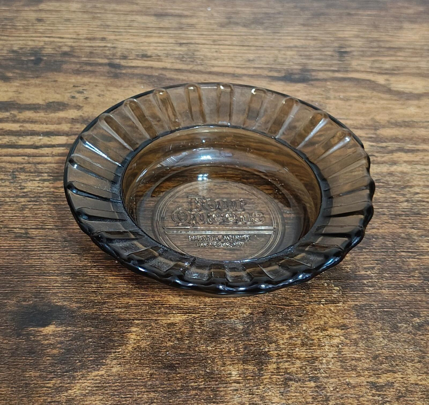 1970s Four Queens Hotel & Casino Las Vegas Glass Ashtray