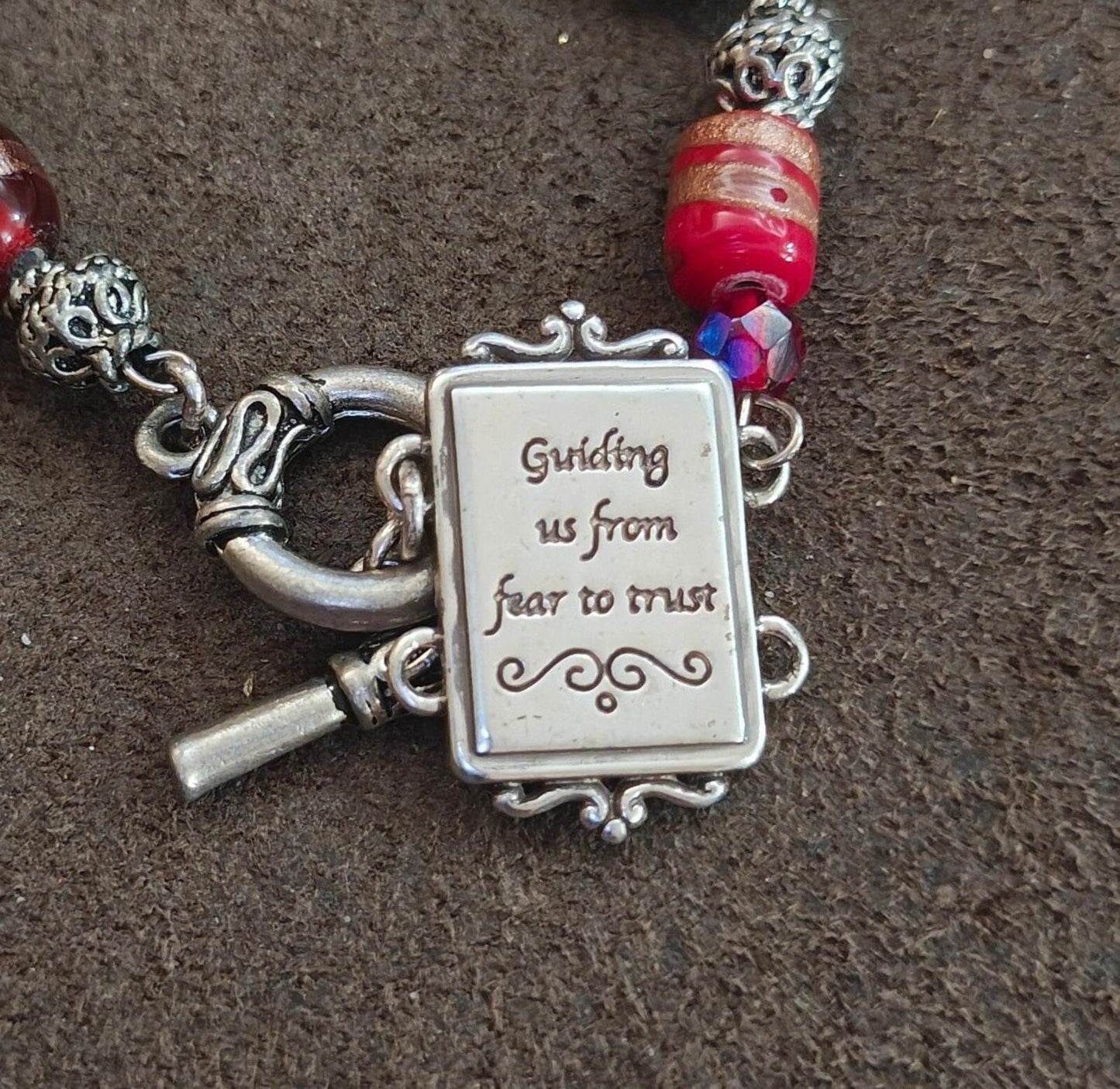 1990s Retired Brighton Silver Plate Portrait Link Bracelet (Peace & Joy Series)