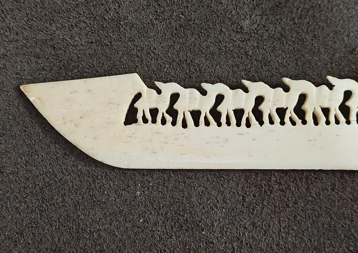 Early 20th Century Hand Carved Bone Camel Letter Opener Bone Folder