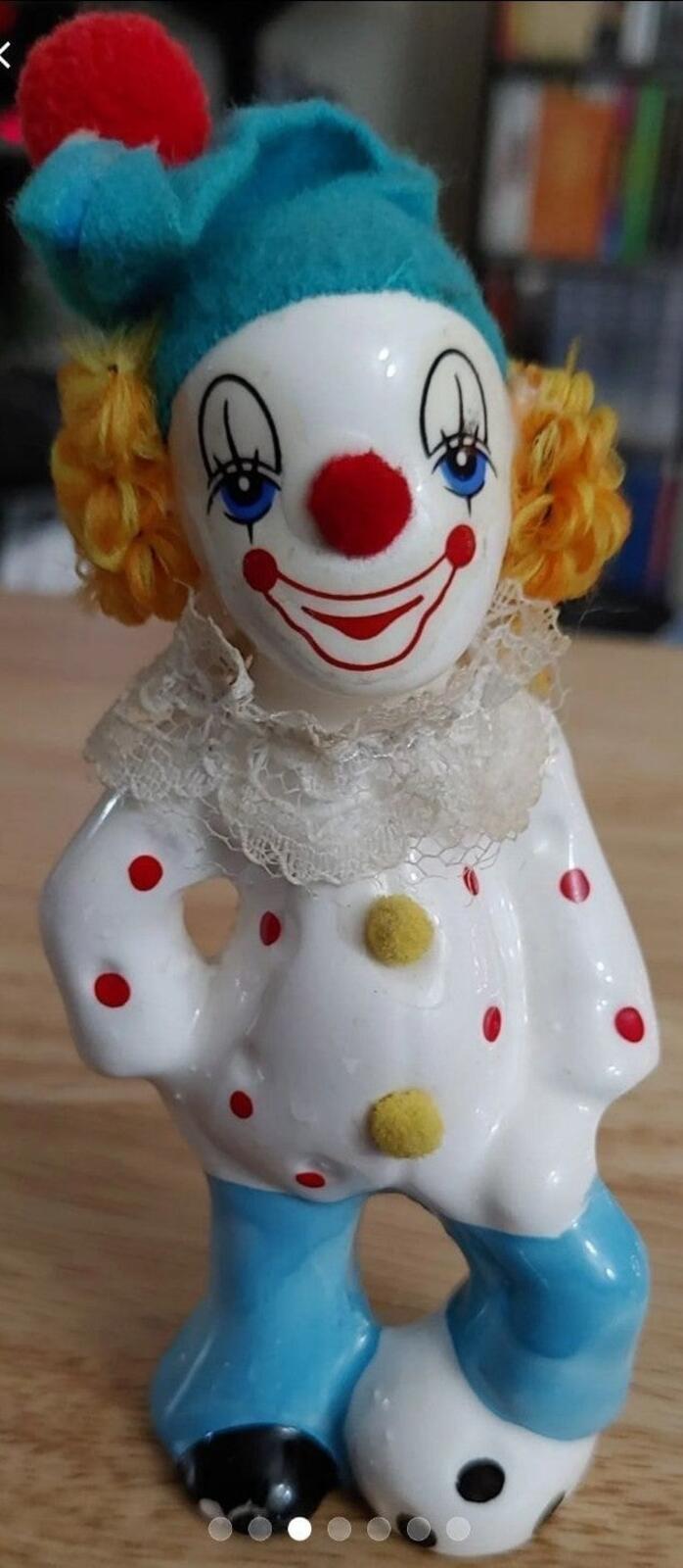 Vintage Porcelain Soccer Player Clown Figurine