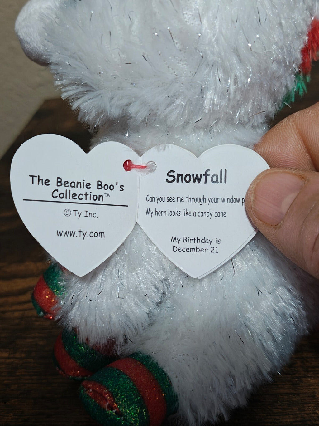 Ty Beanie Boos Snowfall The Christmas Unicorn 7" Holiday Plush, Glitter Eyes NWT