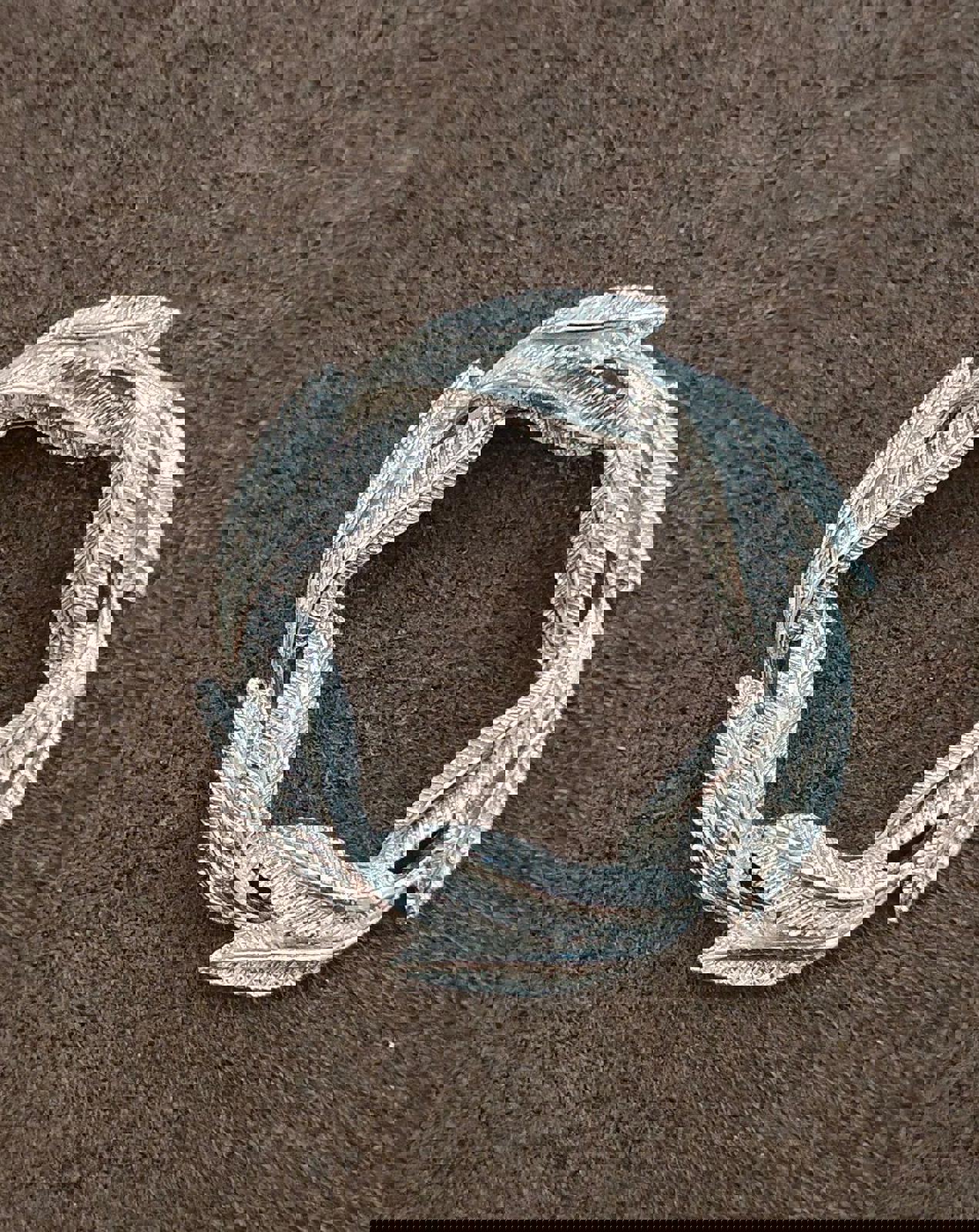 1960's Signed Gerry's Silver Tone Textured Circle Leaf Pin Brooch