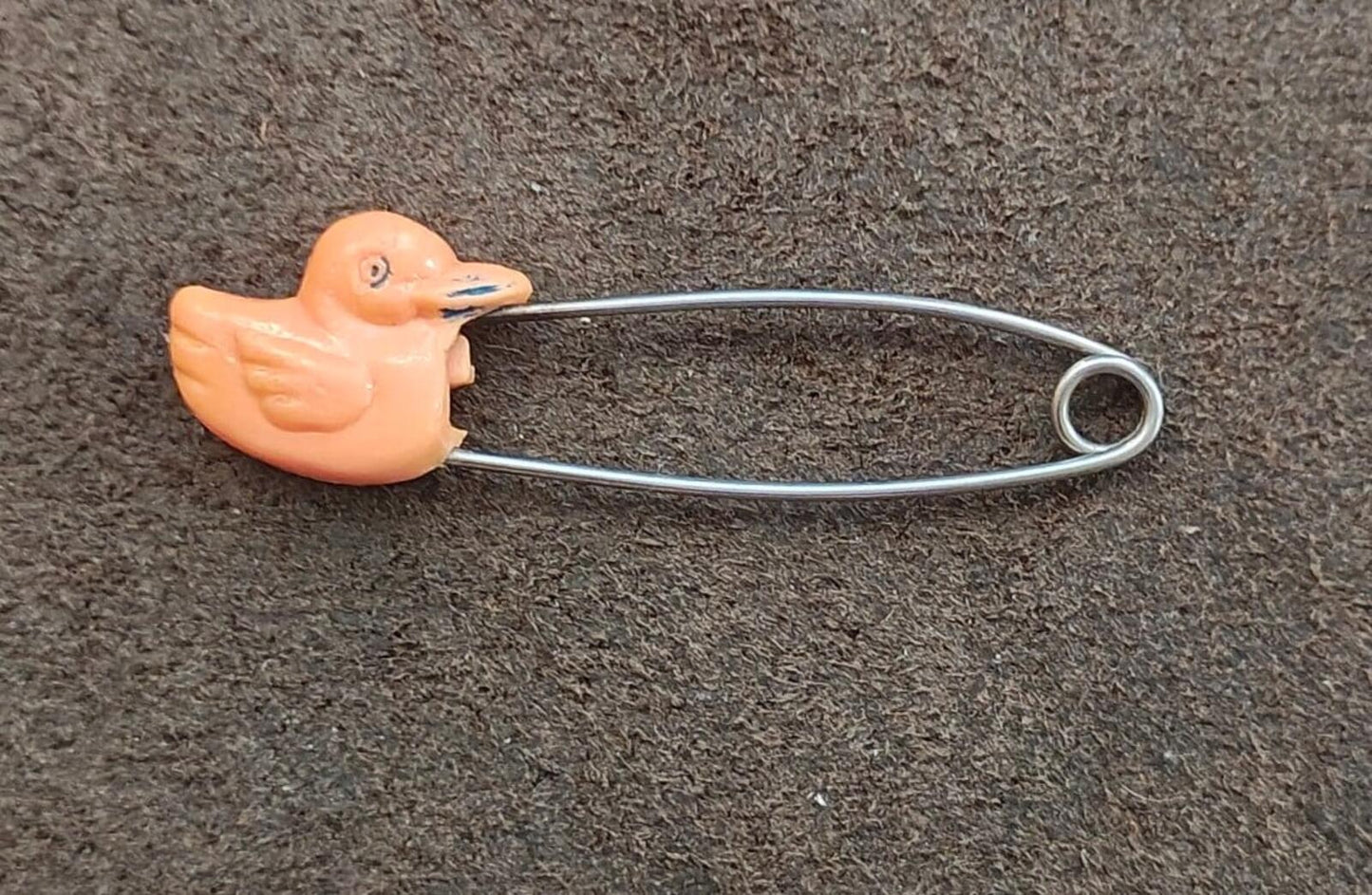 1970s Plastic Orange Duck Diaper Pin