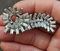 1960s Baguette Cut Rhinestones & Accent Stones Brooch Pin