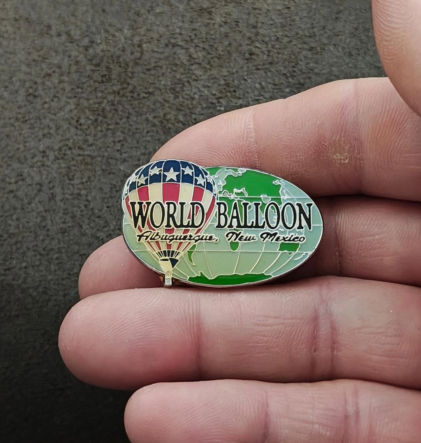 1990s World Balloon Albuquerque New Mexico Silver Tone Enamel Pin