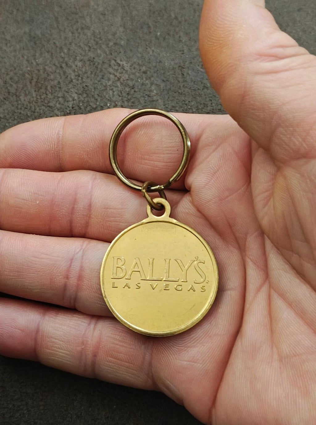 1990s Vintage Bally's Las Vegas hotel Brass Keychain