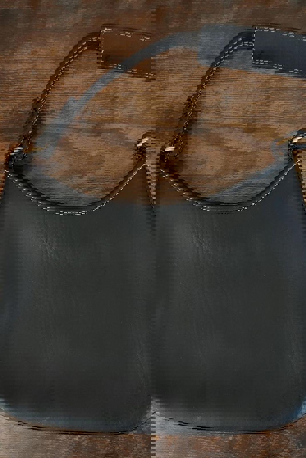 Nice Stitched Black Shoulder Bag/Purse