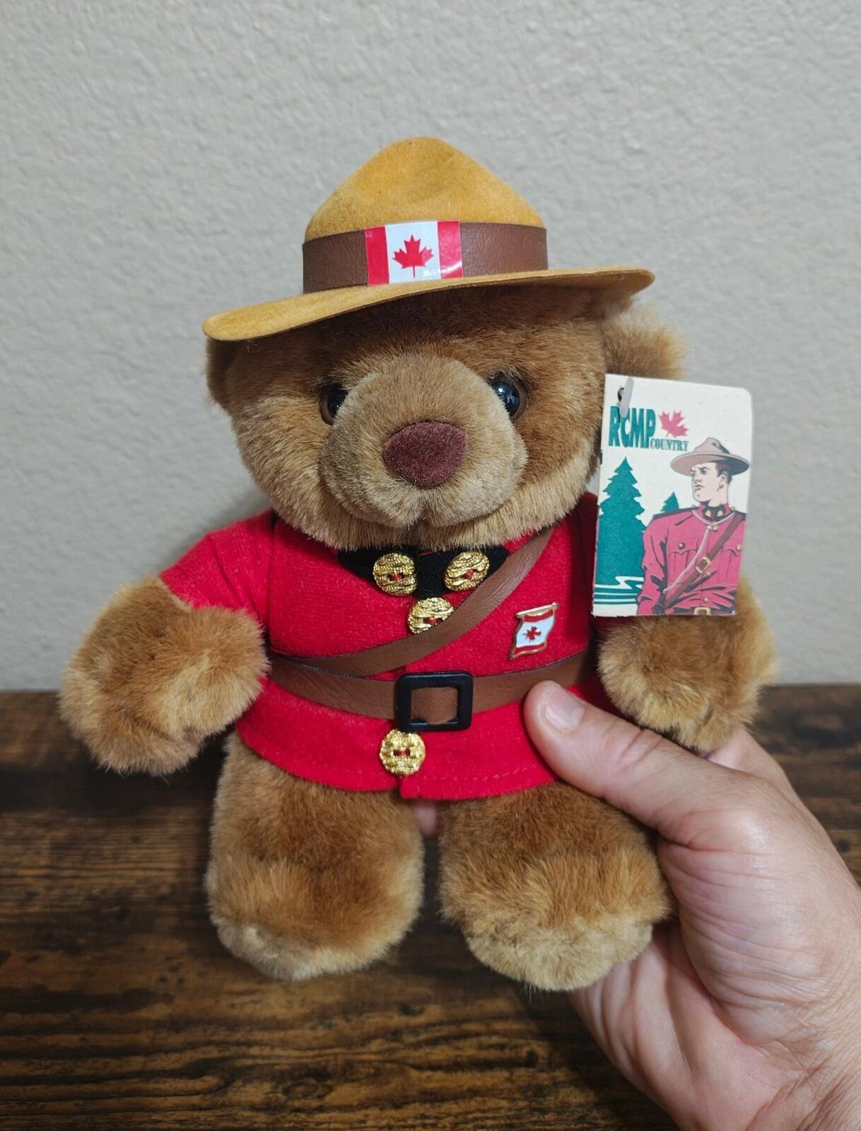 1980s/90s Wild Wonders RCMP Country Plush Teddy Bear
