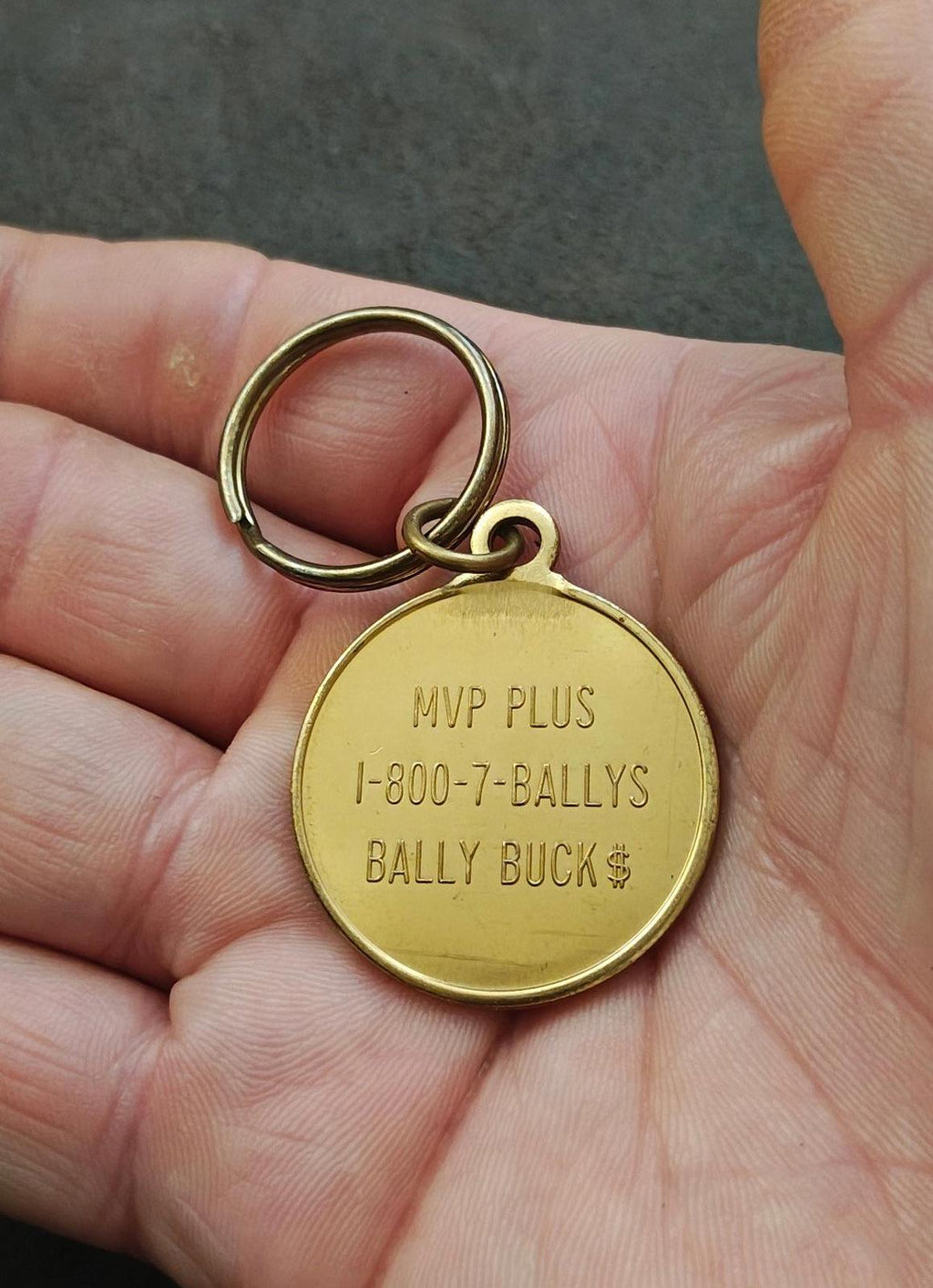 1990s Vintage Bally's Las Vegas hotel Brass Keychain