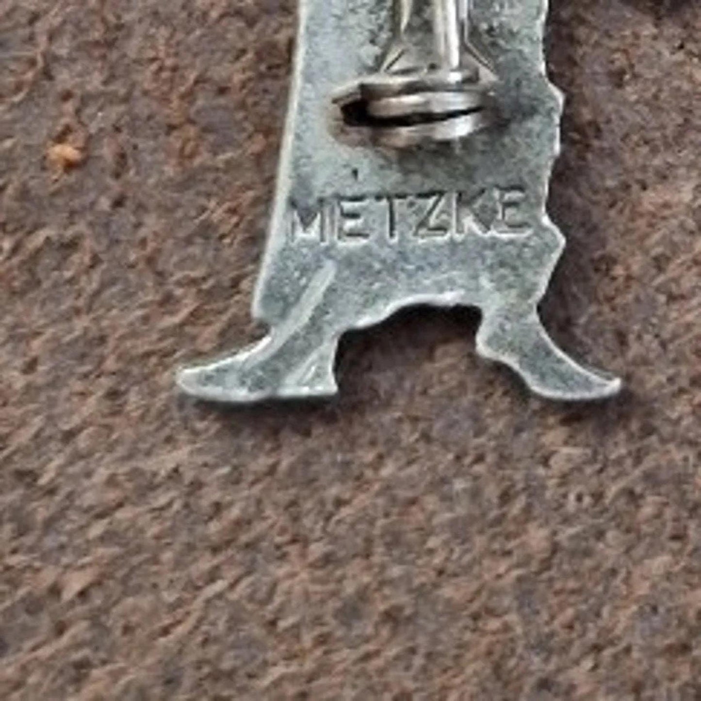 Vintage Signed Metzke Pewter Girl Brooch/Pin