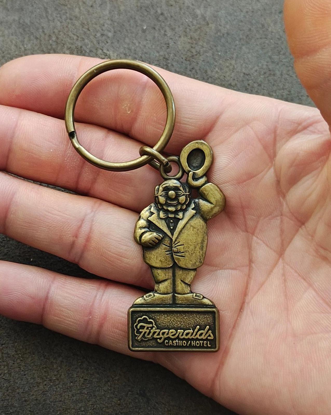 1990s Brass Fitzgerald’s Casino Hotel Las Vegas Mr. O’Lucky Keychain