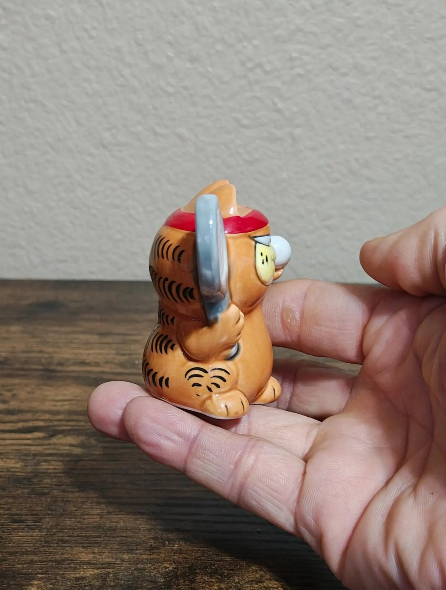 1981 Vintage Enesco Ceramic Garfield  Tennis Player Figurine
