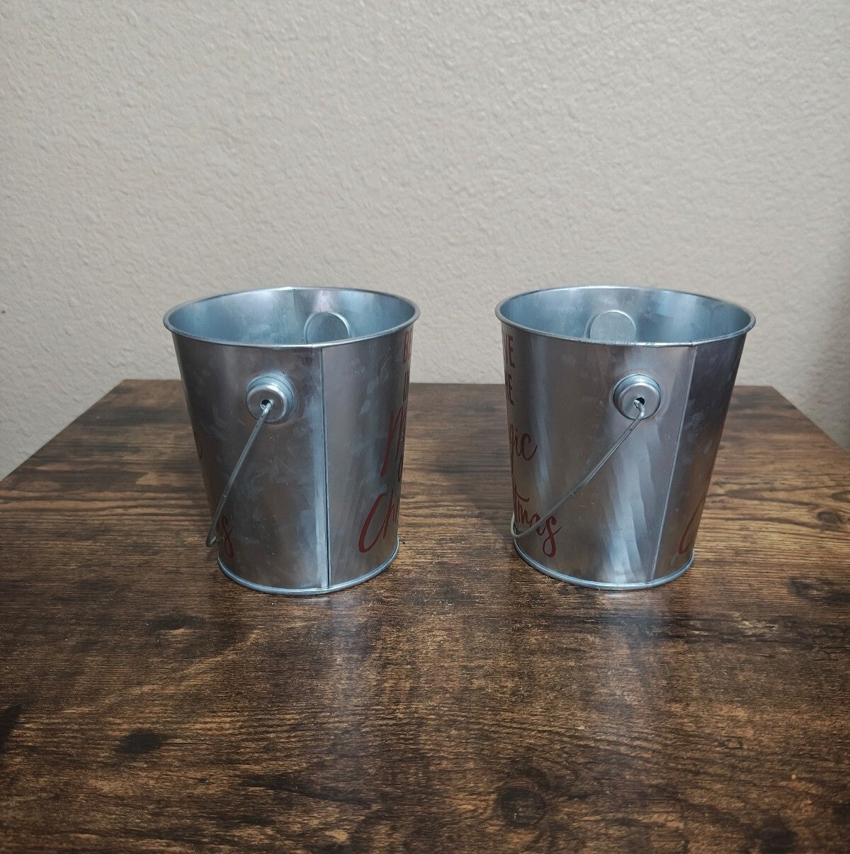 Mini Christmas Galvanized Metal Tin Pail Buckets