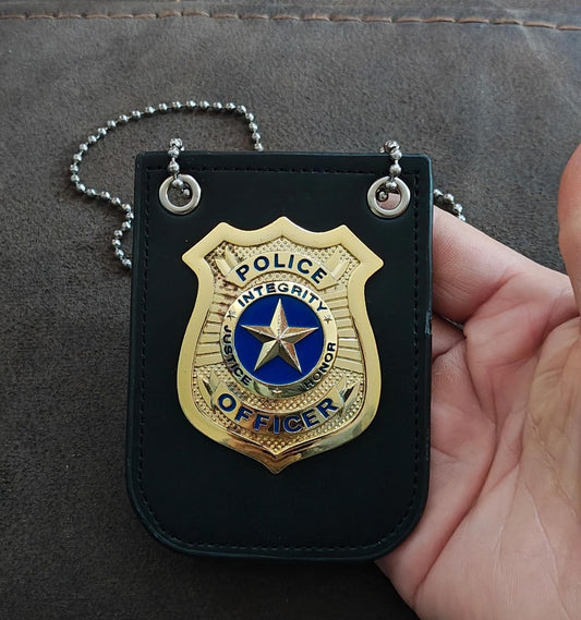 Spooktacular Creations Police Pretend Play Toy Metal Badge With Chain