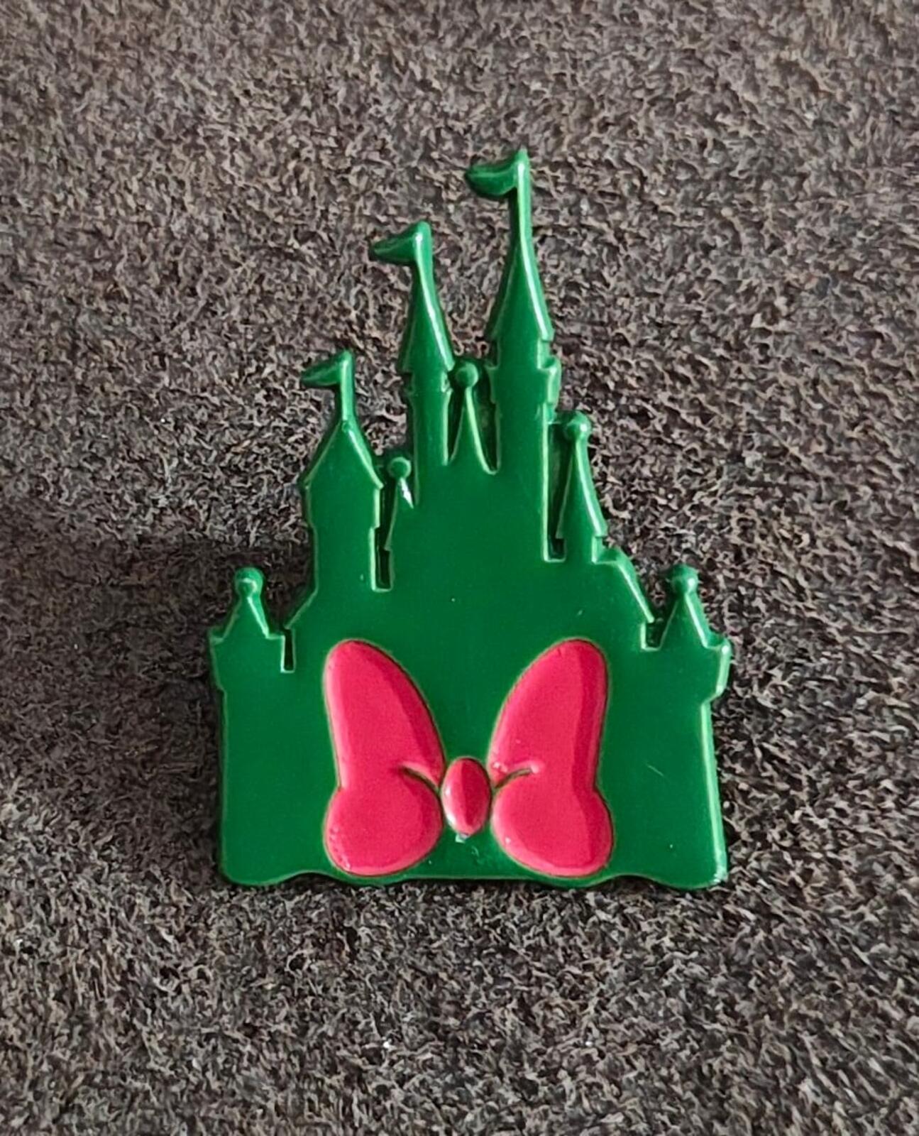 Disney Inspired Silhoette Castle With Minnie Mouse Bow Enamel Pin