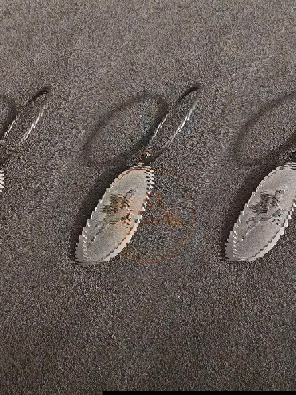 1970s Vintage Chevron Pegasus Pewter Keychain