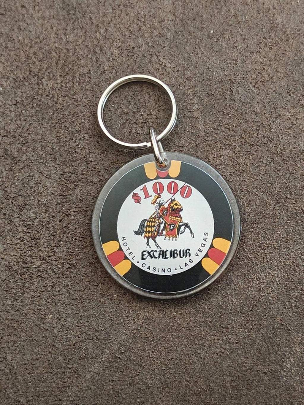 1990s Vintage Excalibur Hotel & Casino Las Vegas $1000 Chip Plastic Keychain