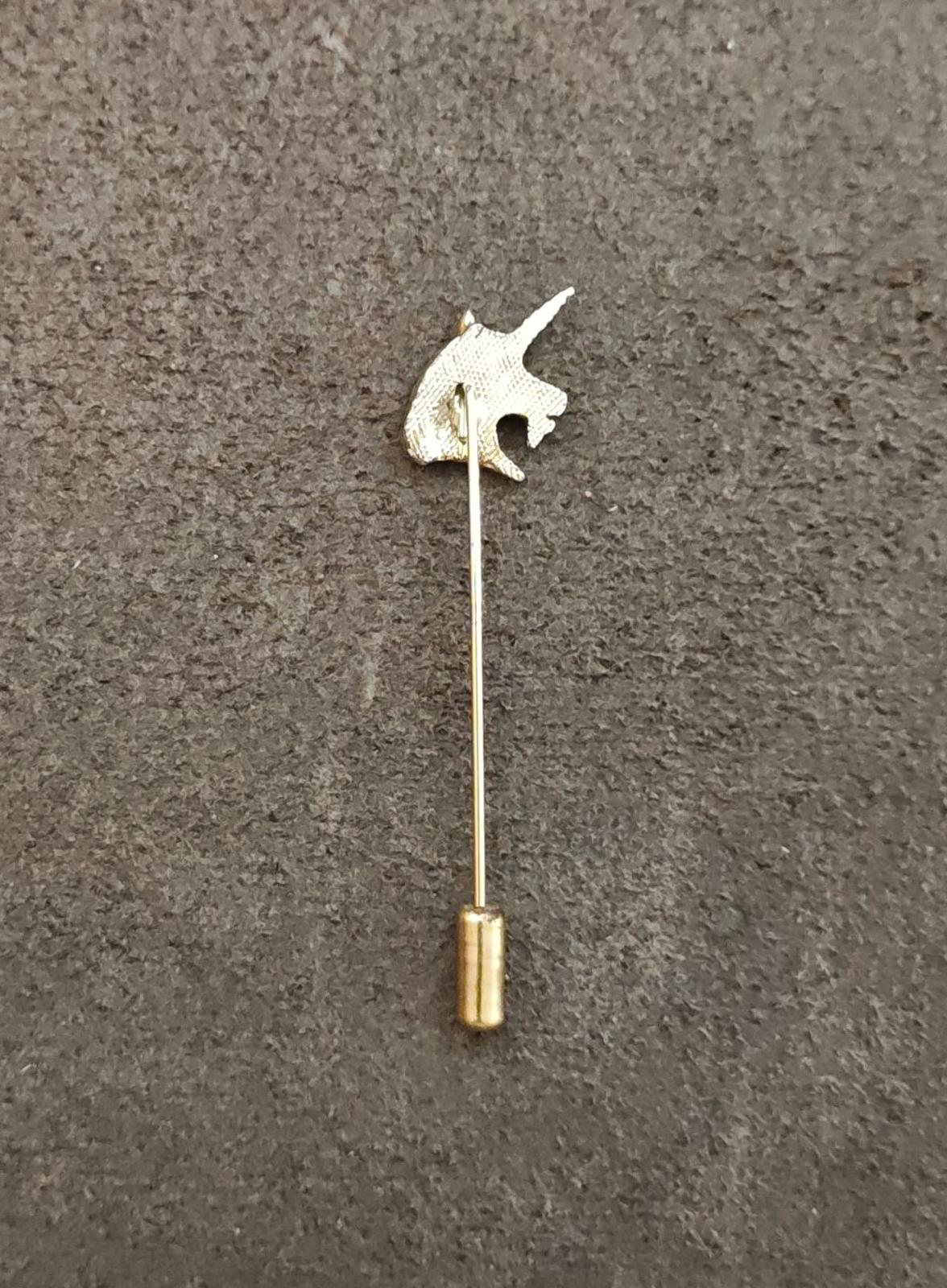 1980s Unicorn Head Gold Tone Stick Pin