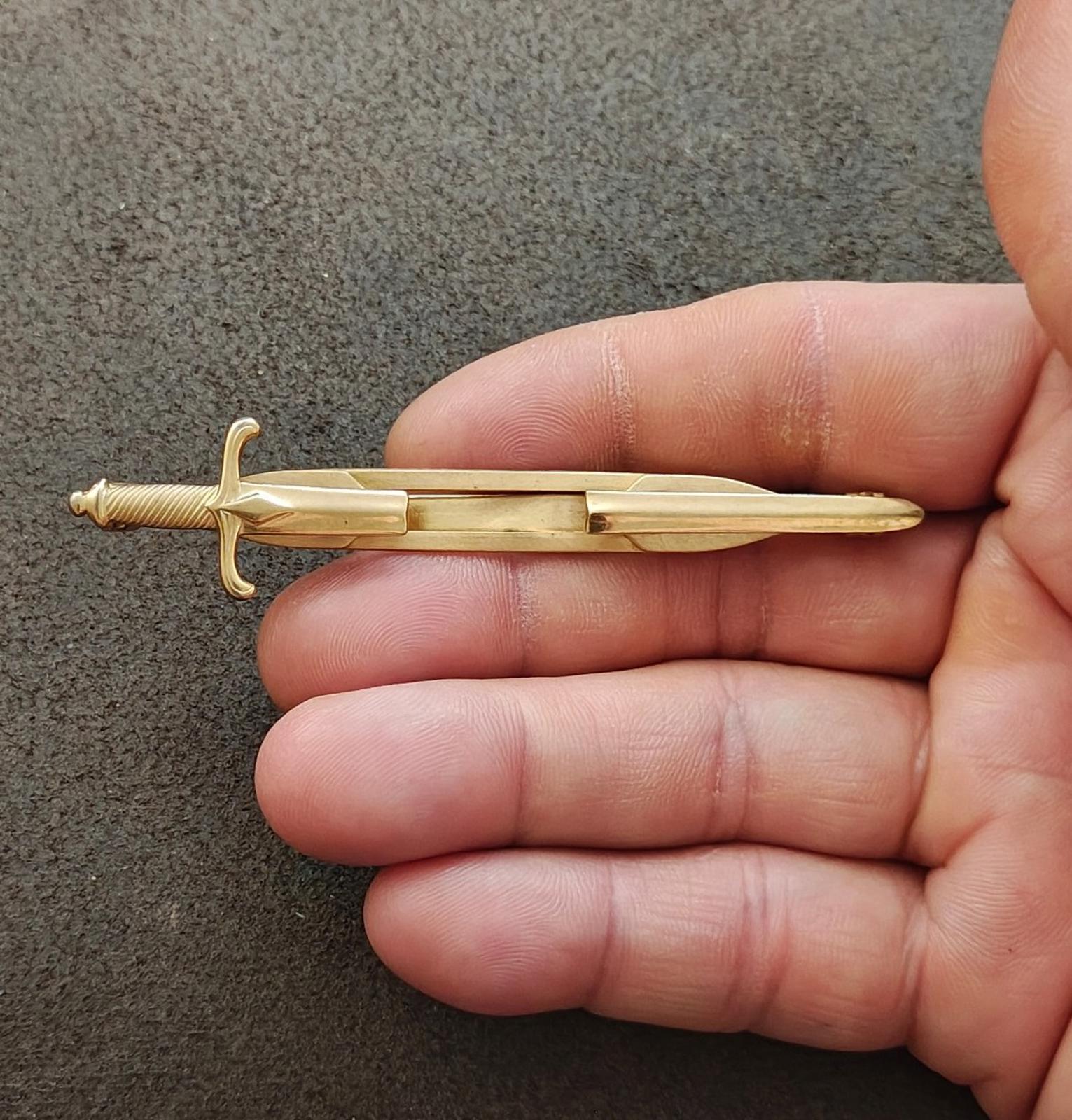 1940s/50s Gold Tone Anson Sword Tie Clip