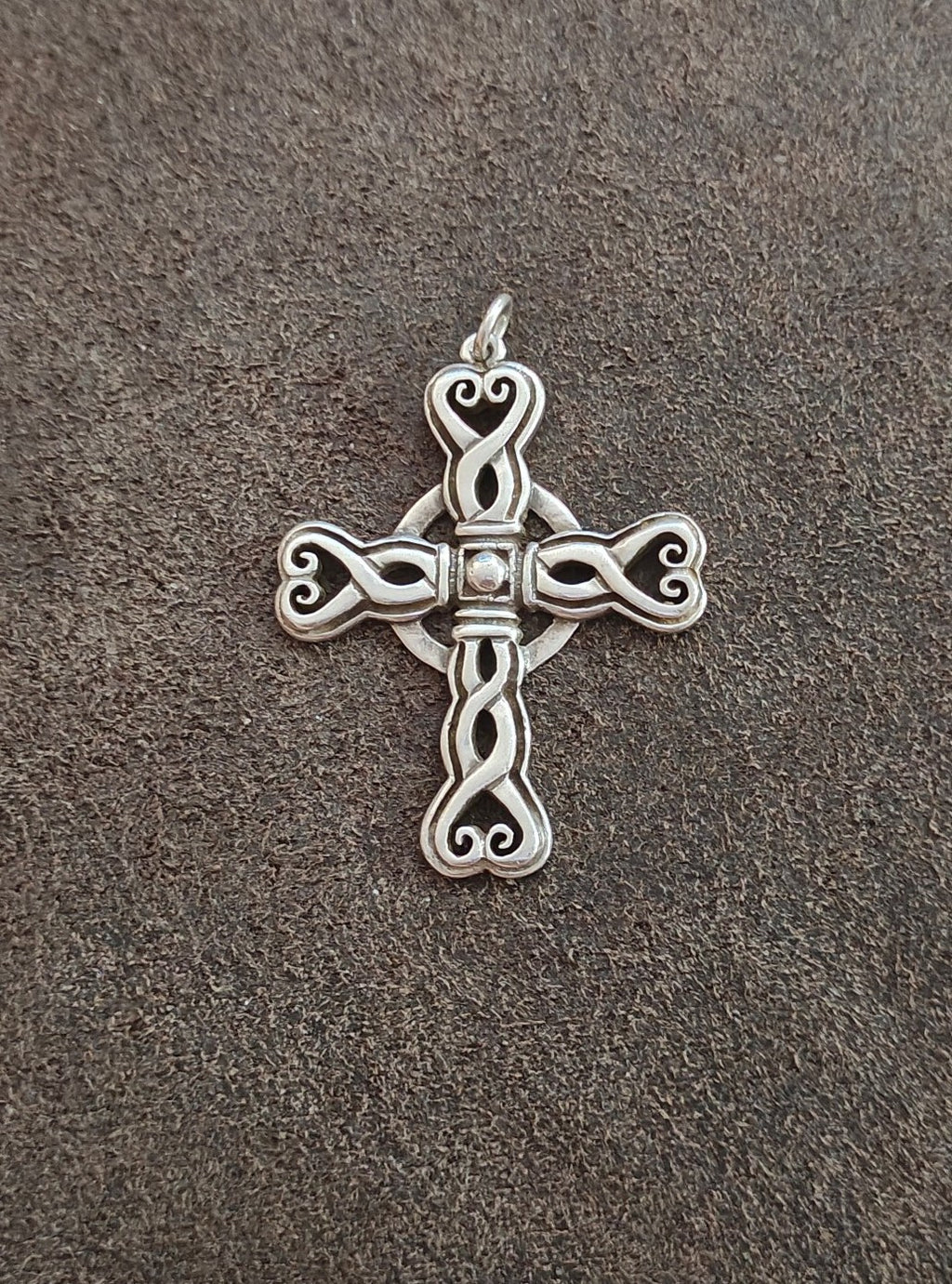 1980s/90s R.E. Piland Sterling Silver Celtic Cross Pendant Early Maker Mark REP