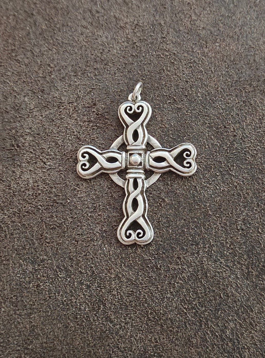 1980s/90s R.E. Piland Sterling Silver Celtic Cross Pendant Early Maker Mark REP