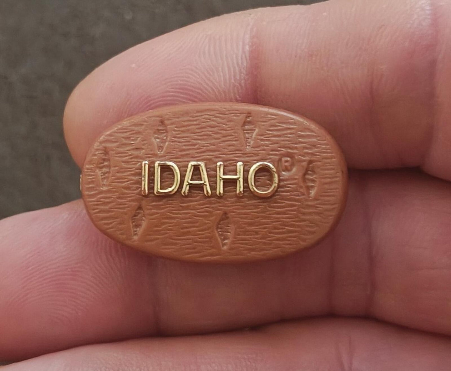 1980s Idaho State Potato Plastic Pin