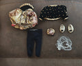 1980s Vogue Ginny Doll 8" Opening Night Black Gold Velvet Outfit Set #70125