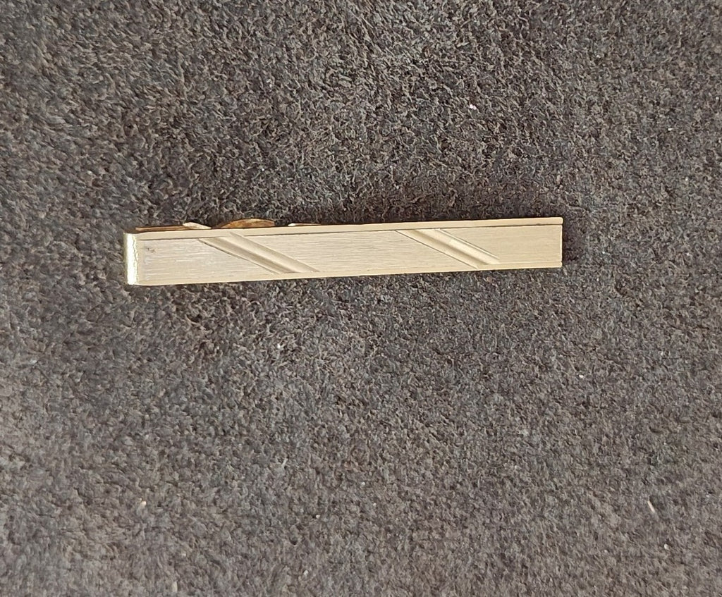 1970s/80s Gold Tone Textured Tie Bar/Tie Clip
