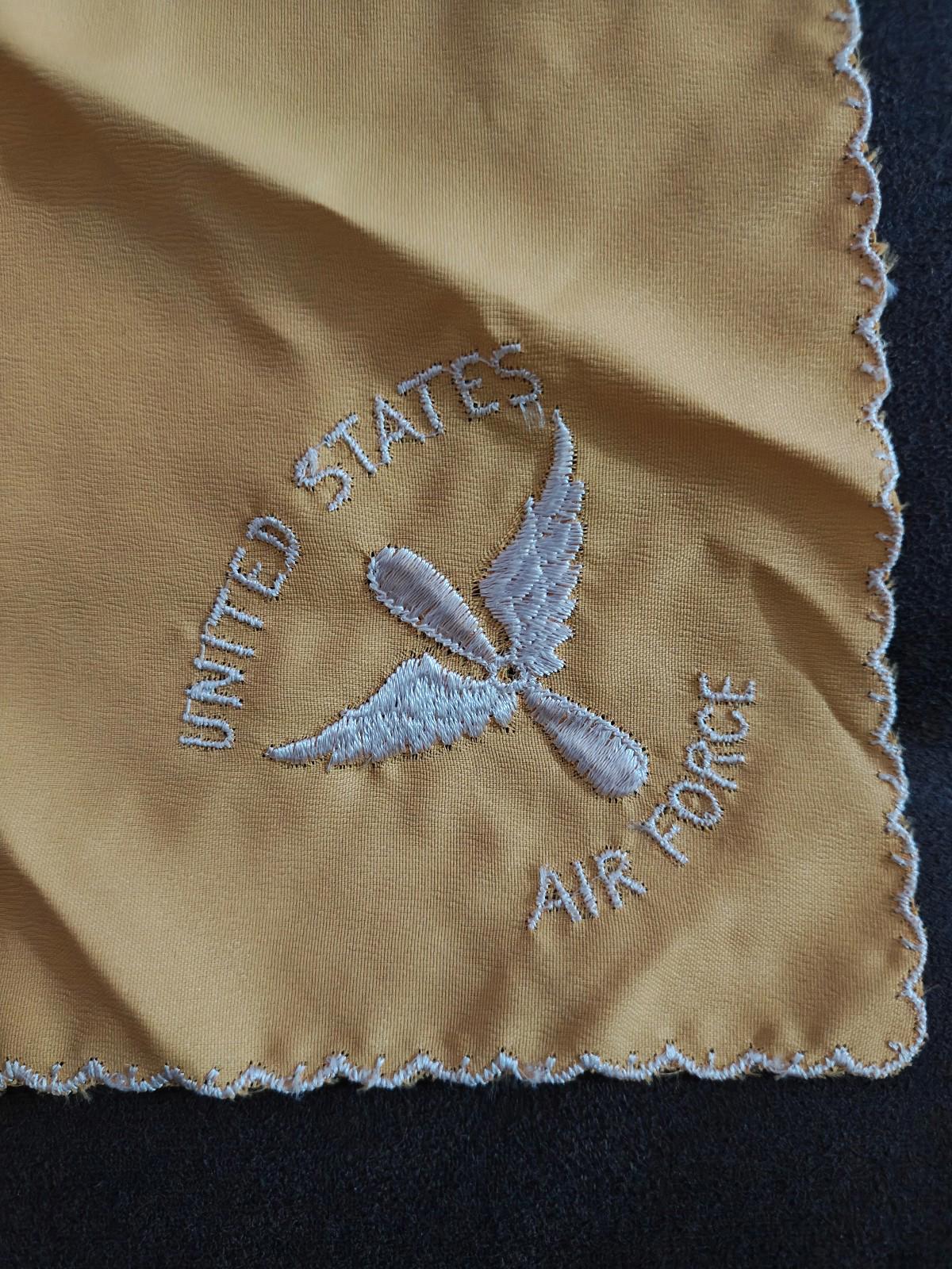 1940s World War 2 Set of Three U.S.A.F. Embroidered Souvenir Handkerchiefs