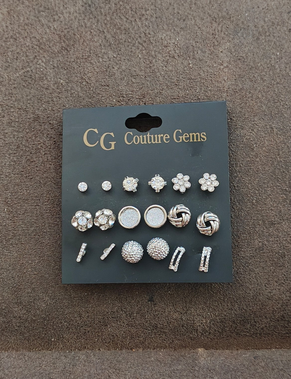 CG Couture Gems Multi Pair Earrings Set New On Card.