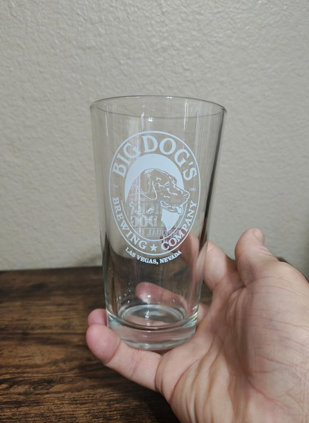 1990s Vintage Big Dog's Brewing Company Las Vegas Pint Glass