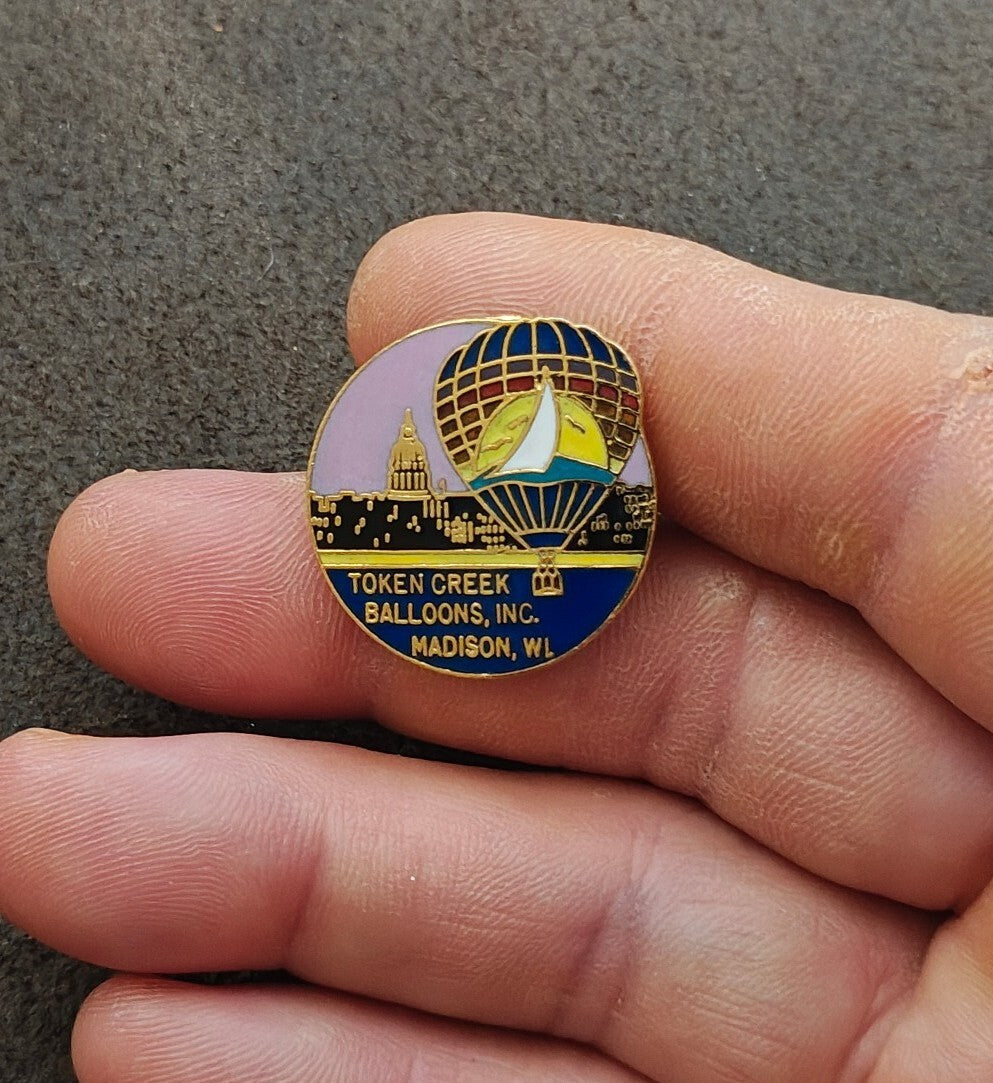 1980s Madison Wisconsin Hot Air Balloon Pin