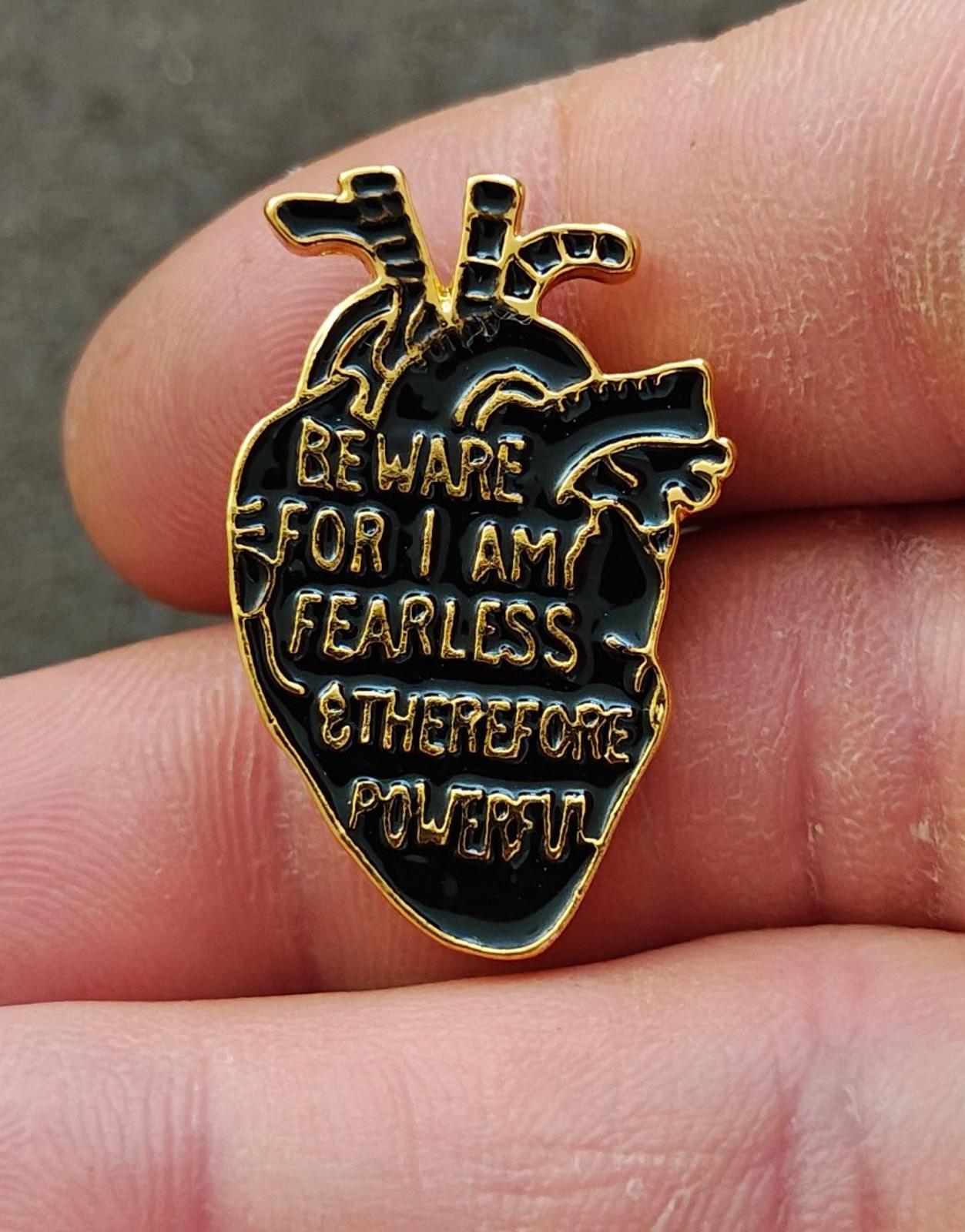 Frankenstein Anatomical Heart Gold Tone Enamel Pin Gothic Literature Collection