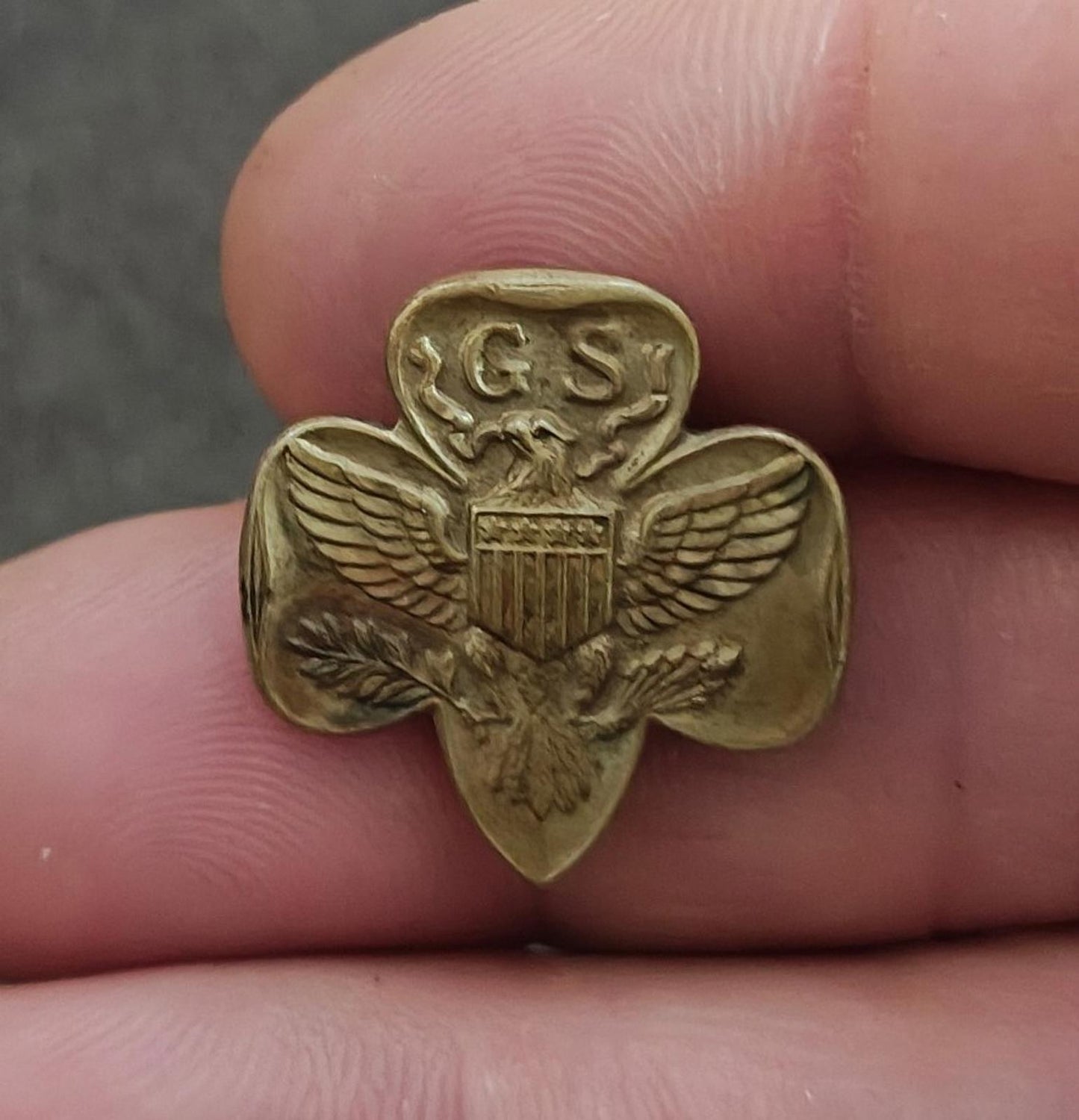1960s Vintage Girl Scout Eagle Seven Arrows Gold Tone Pin/Brooch